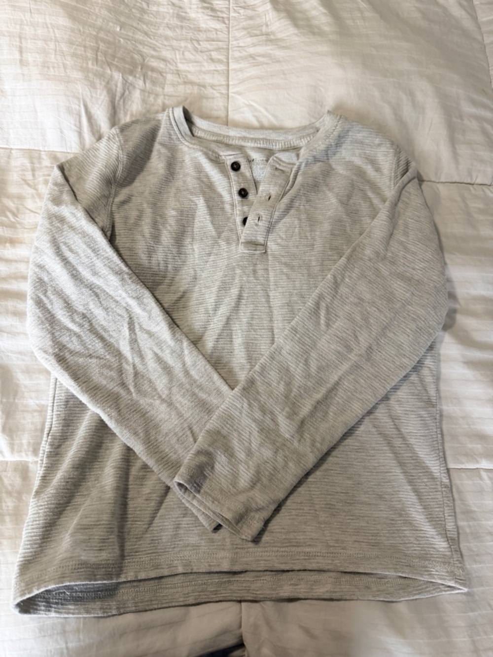 Cat & Jack Heather Gray Henley Long Sleeve Top